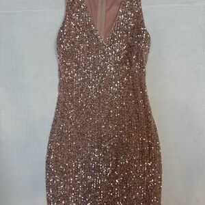 Pink sequin mini dress